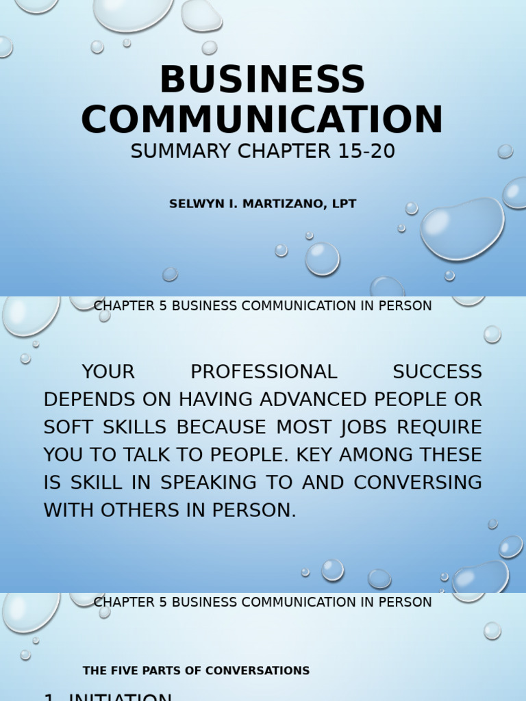 In-Person Business Communication Guide | PDF | Résumé | Communication