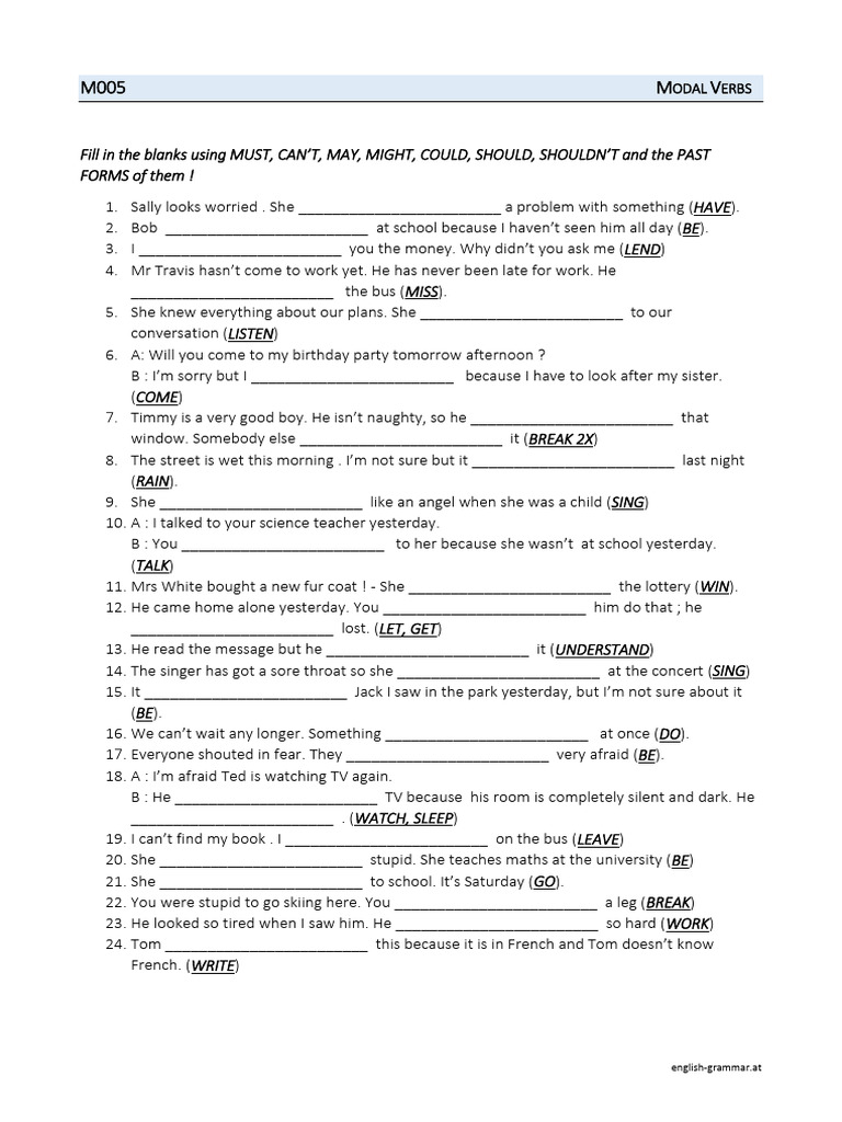 2.. Past Modal Verbs Student | PDF | Teaching Methods & Materials