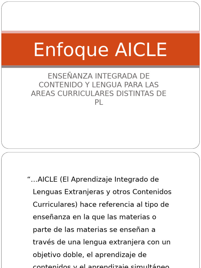 Enfoque AICLE | PDF | Comunicación humana | Ciencia cognitiva