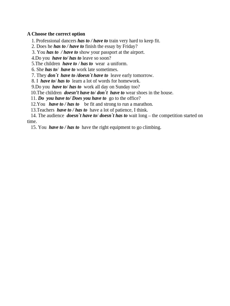 1 Aktivnost Has Sto, Have To | PDF | Language Arts & Discipline