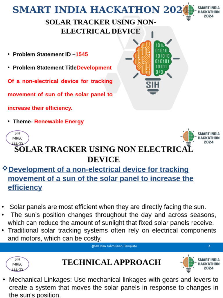 Non-Electrical Solar Tracker Design | PDF | Solar Energy | Renewable ...