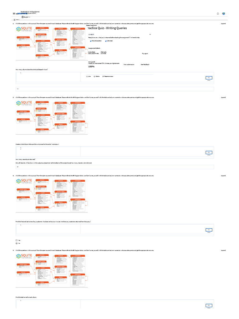 Chinook Database Query Practice | PDF | Data Management | Databases