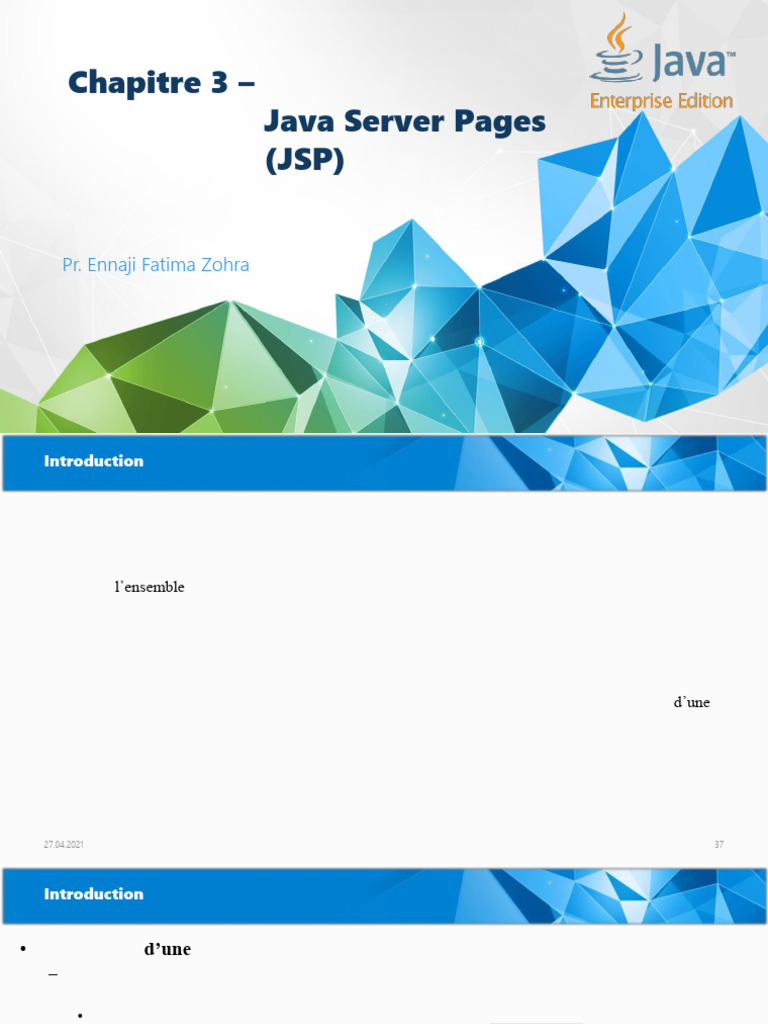 Introduction aux Java Server Pages (JSP) | PDF | Java (Langage de ...