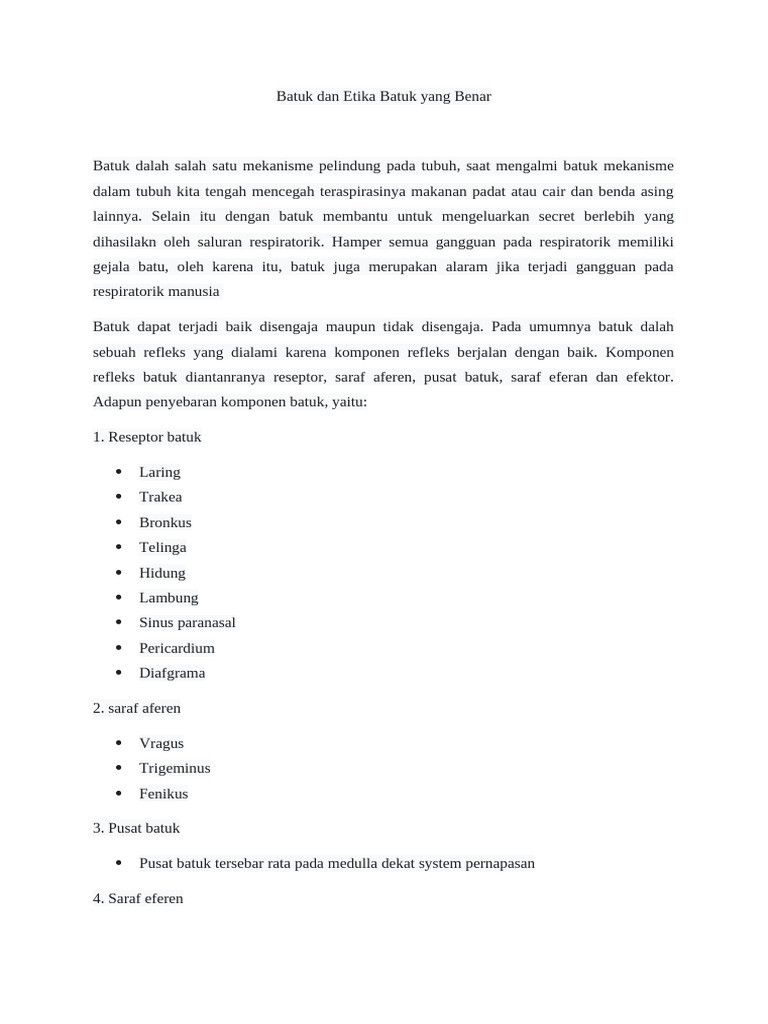 Batuk Dan Etika Batuk Yang Benar Pdf