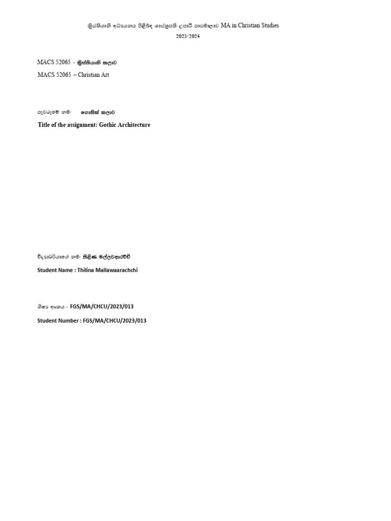 Gothic Architecture Overview | PDF