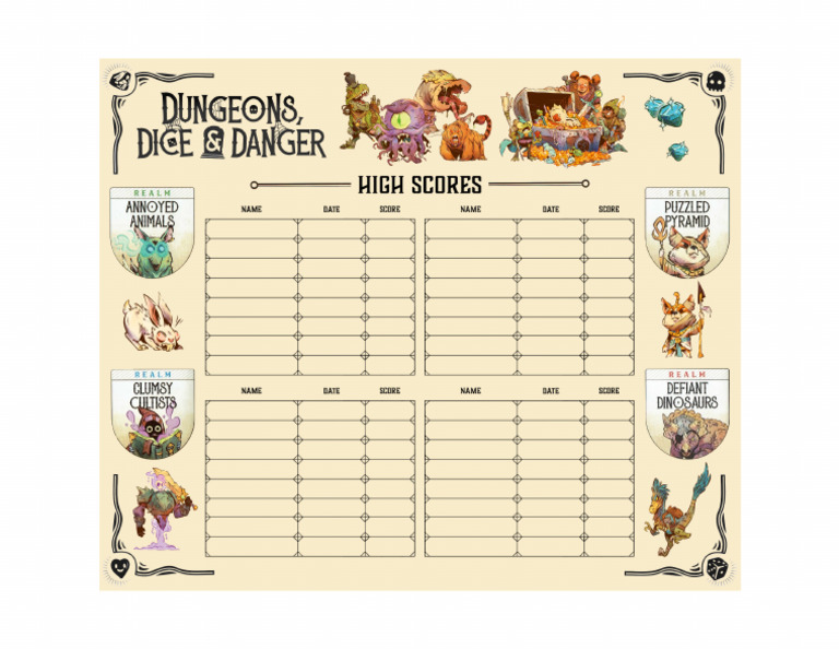 Dungeons Dice and Danger High Scores | PDF