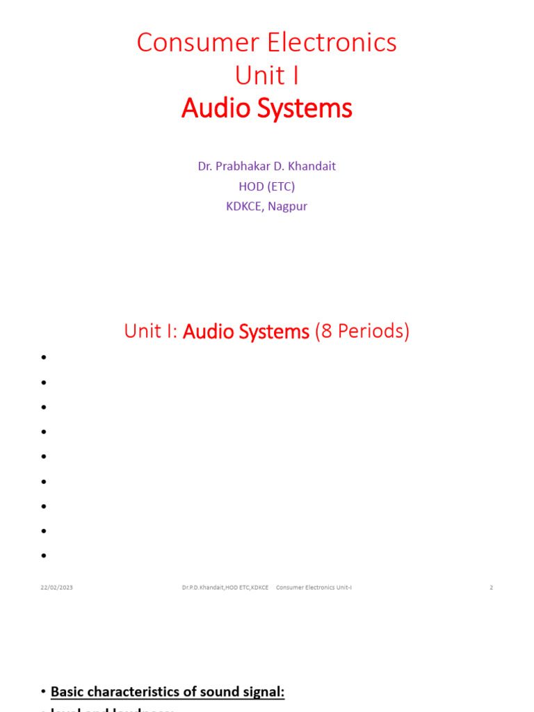 Audio Systems Overview and Components | PDF | Digital Audio | Loudspeaker