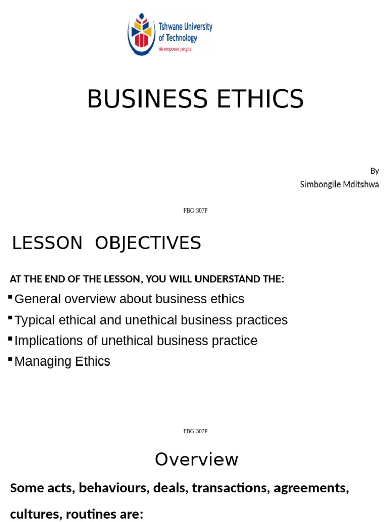 Understanding Business Ethics Principles | PDF | Business