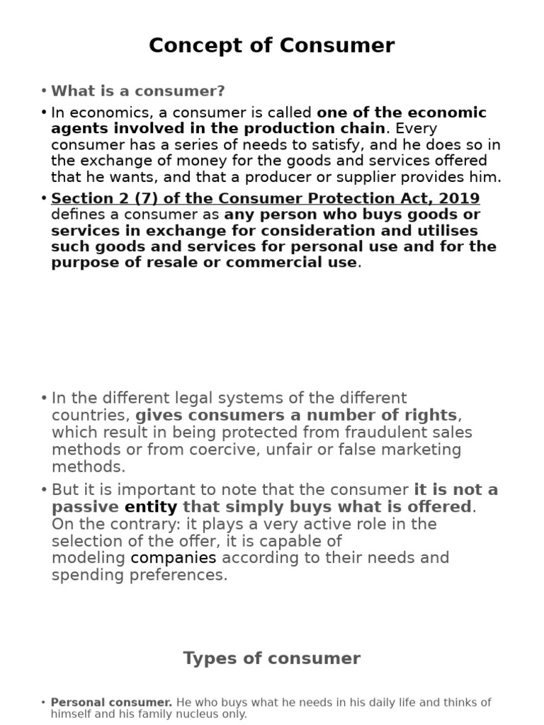 Concept Of Consumer Pdf Goods Customer