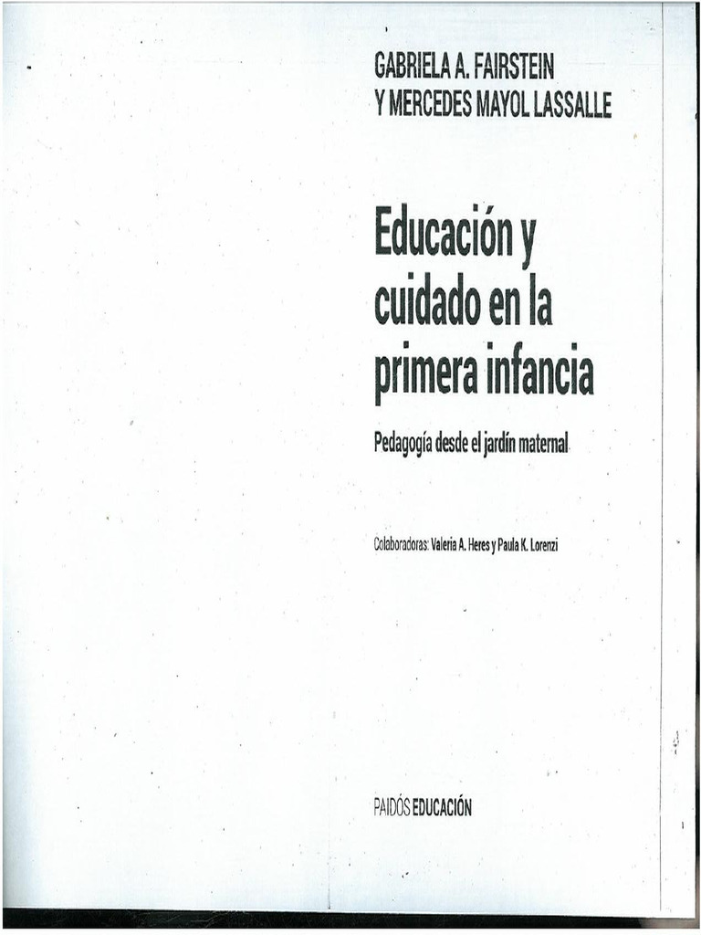 Fairstein - Educación y Cuidado en La Primera Infancia. Cap 1, 2 y 3 | PDF