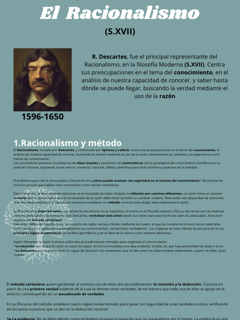 El Racionalismo | PDF | René Descartes | Racionalismo