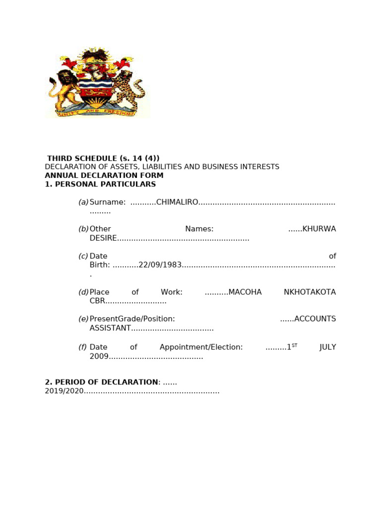 Annual Declaration Form | PDF | Practice Of Law | Cultural Conventions