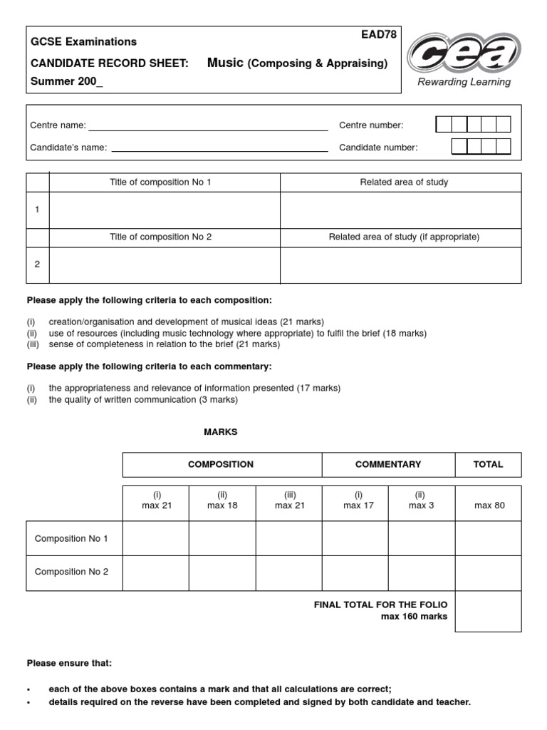 GCSE Music Composition Guide | PDF