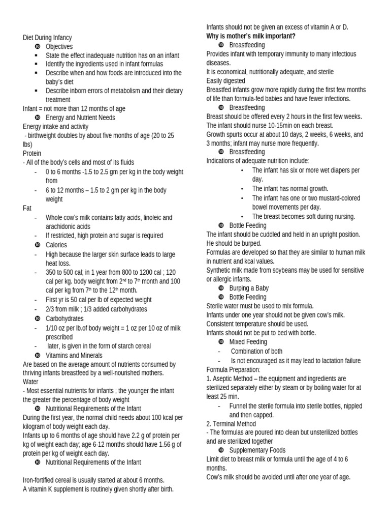 Essential Infant Nutrition Guidelines | PDF | Breastfeeding | Breast Milk