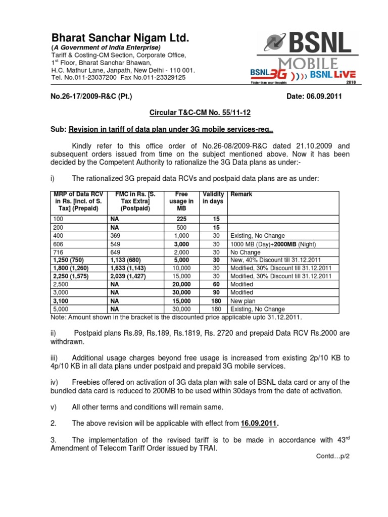 Revised 3G Data Plans | PDF | Technology & Engineering