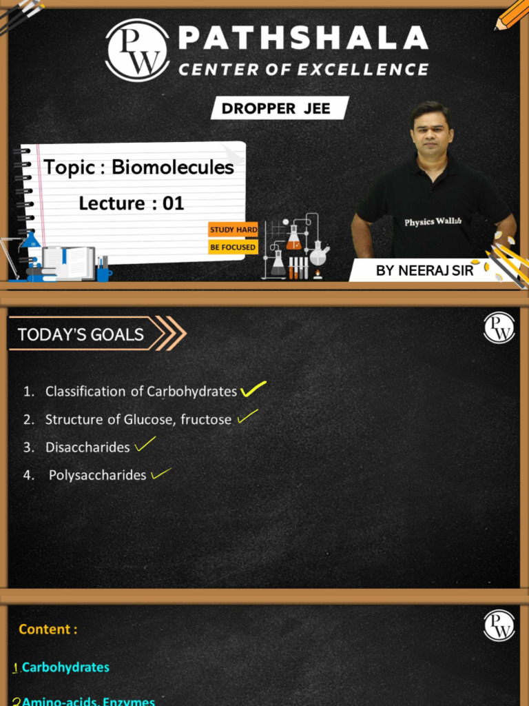 Biomolecules 01 Class Notes Biomolecules Lect 01 Compressed Pdf