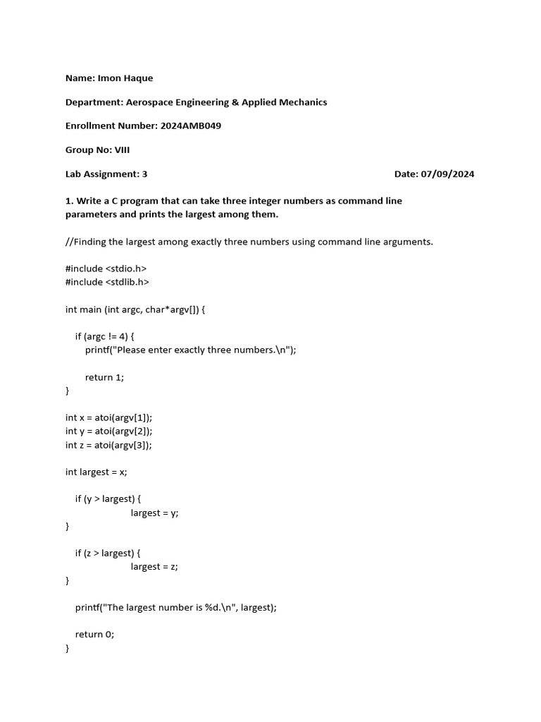 C Programs for Integer Operations | PDF | Parameter (Computer ...