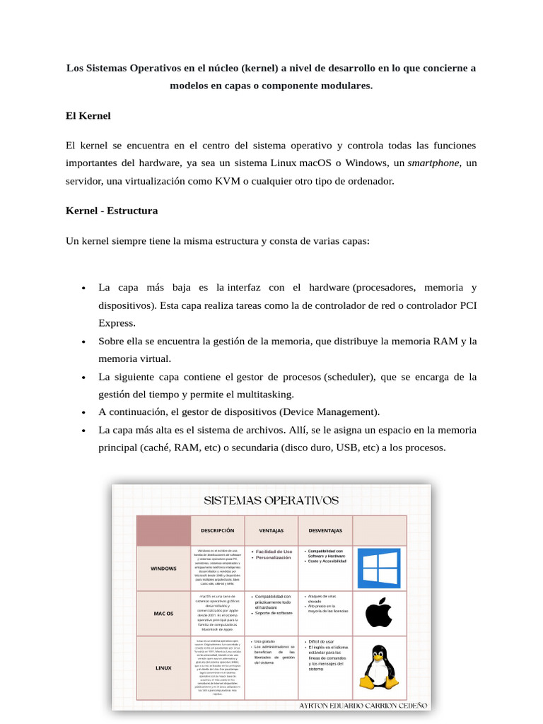 Kernel | PDF | Kernel (sistema operativo) | Hardware de la computadora