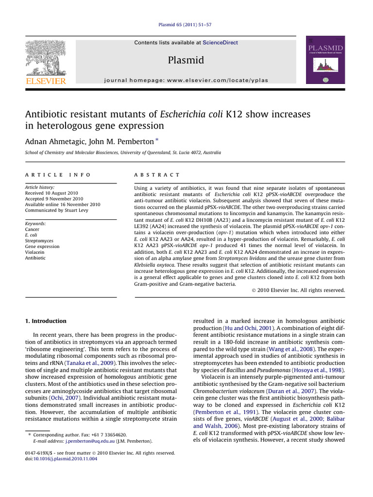 E. coli K12 Mutants Enhance Gene Expression | PDF | Escherichia Coli ...