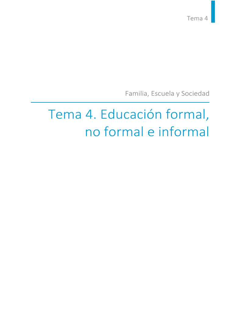 Educación: Formal, No Formal e Informal | PDF | Aprendizaje | Escuelas