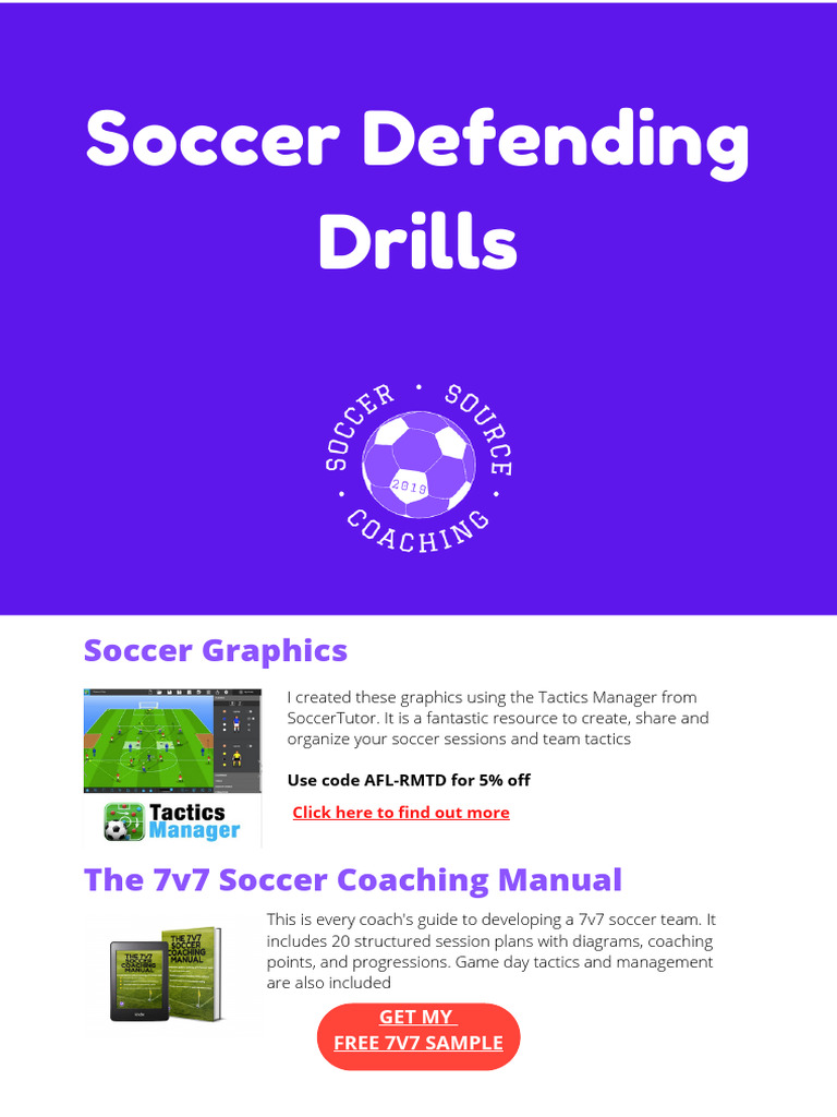7v7 Soccer Defending Drills Guide | PDF | Association Football ...