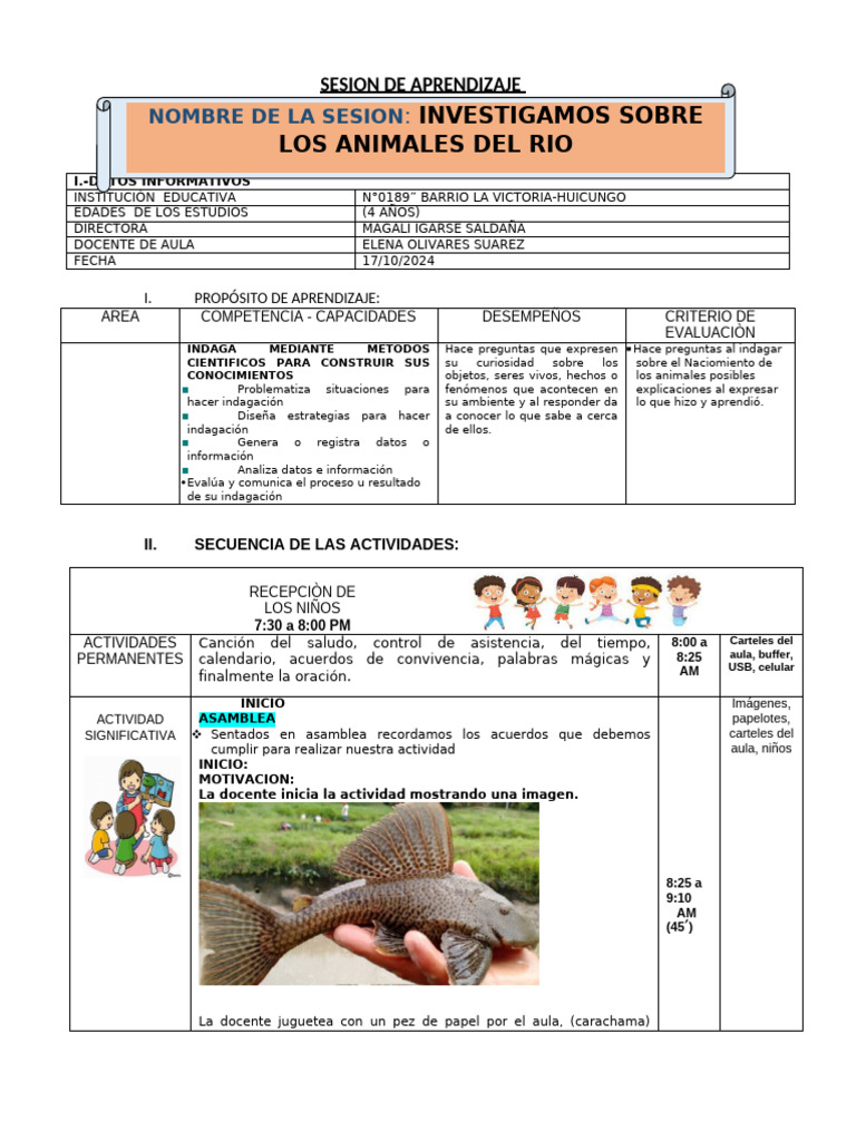 Animales del Río para Preescolar | PDF | Aprendizaje