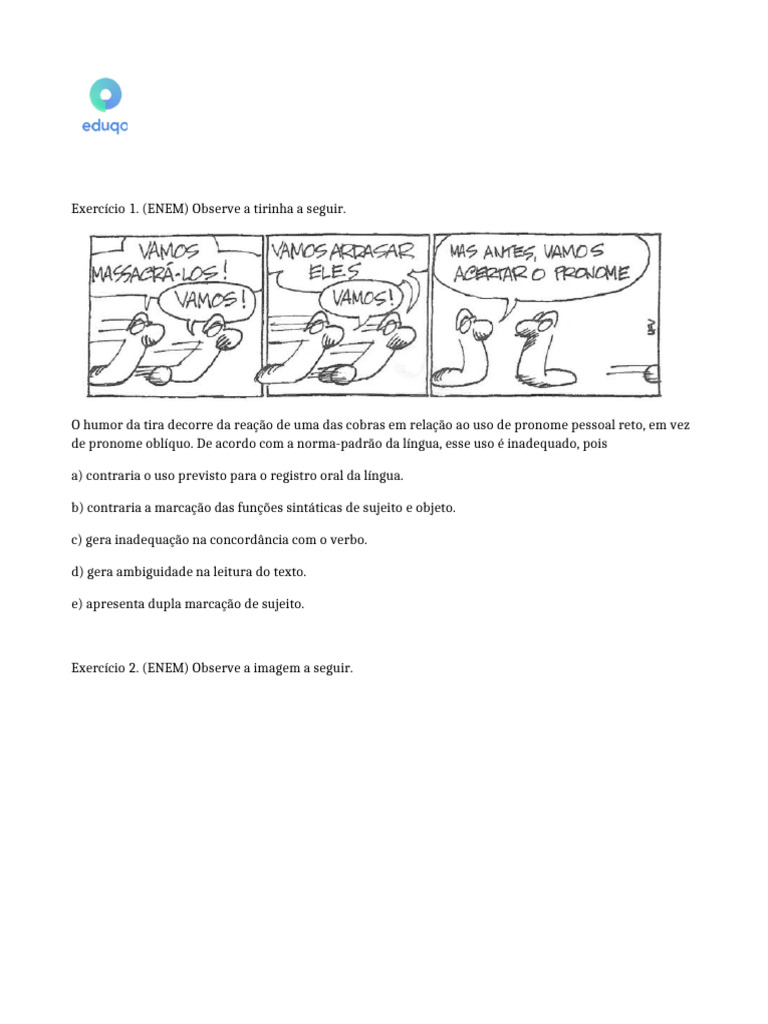 Uso do pronome oblíquo na língua portuguesa | PDF | Pronome | Assunto ...