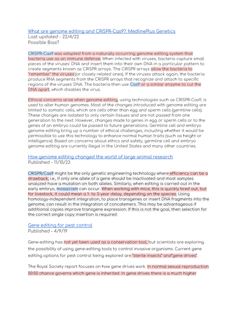 Genome Editing Notes | PDF | Virus | Genome