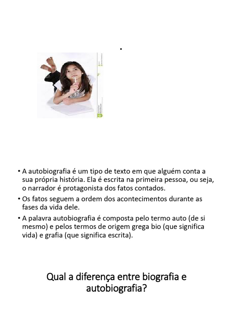 Como Fazer Uma Autobiografia Slides - Copia | PDF