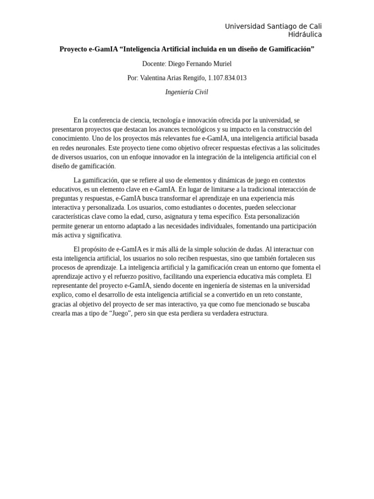 e-GamIA: IA y Gamificación en Educación | PDF