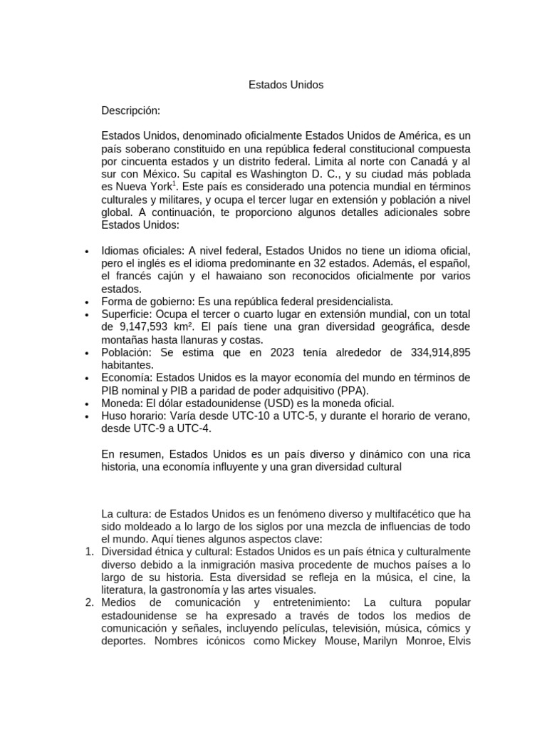 Estados Unidos | PDF | Los Estados Unidos | Gobierno