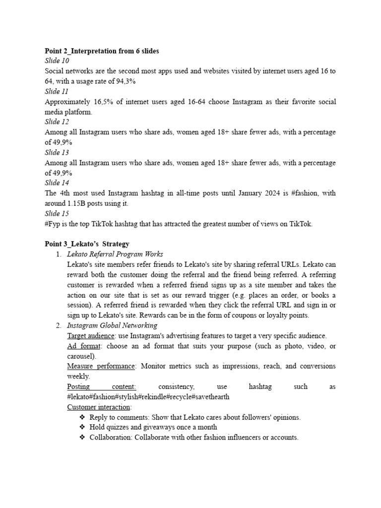 Instagram and TikTok Strategies for Lekato | PDF