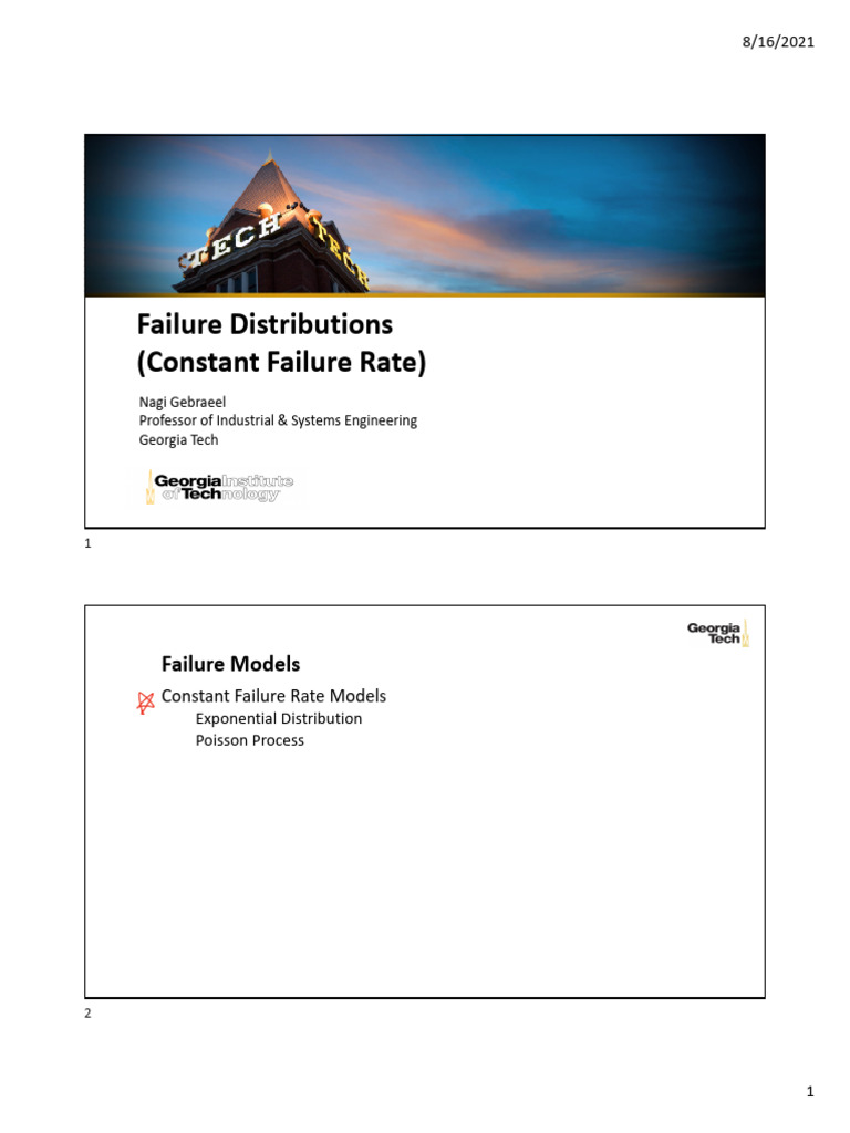 Module 3 - Failure Models CFR (Partial Notes) | PDF | Probability ...