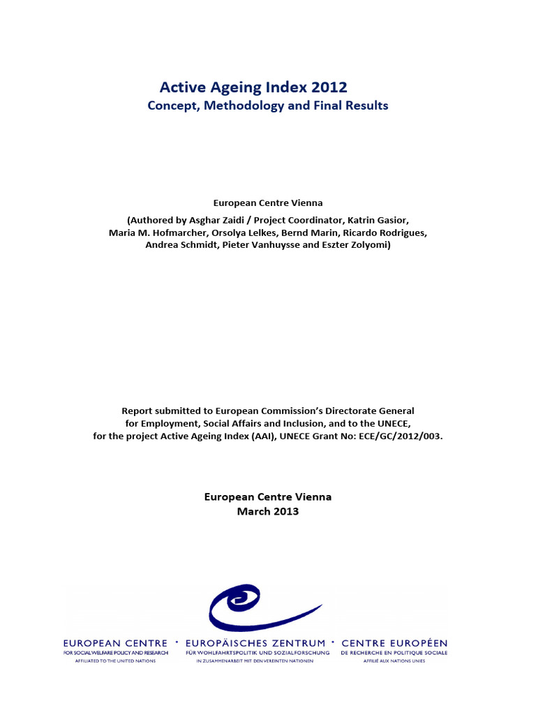 Active Ageing Index 2012 Report | PDF | Ageing | European Union