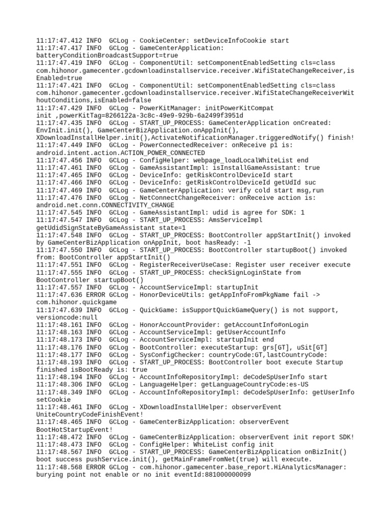 GameCenter Application Startup Log | PDF | Software Development ...