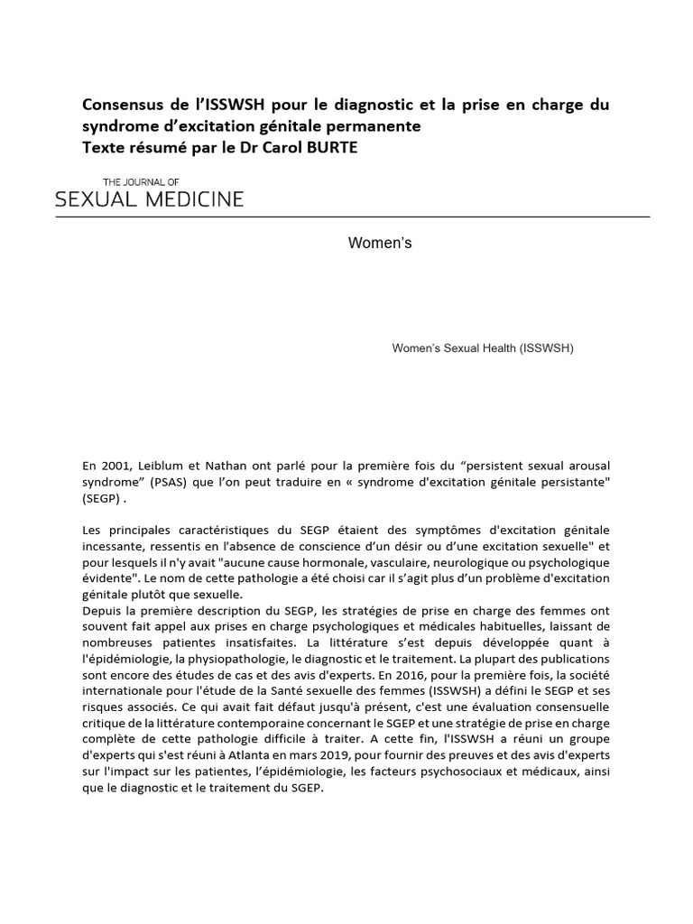 Consensus sur le syndrome SEGP/DGP | PDF | Médecine clinique | Médecine