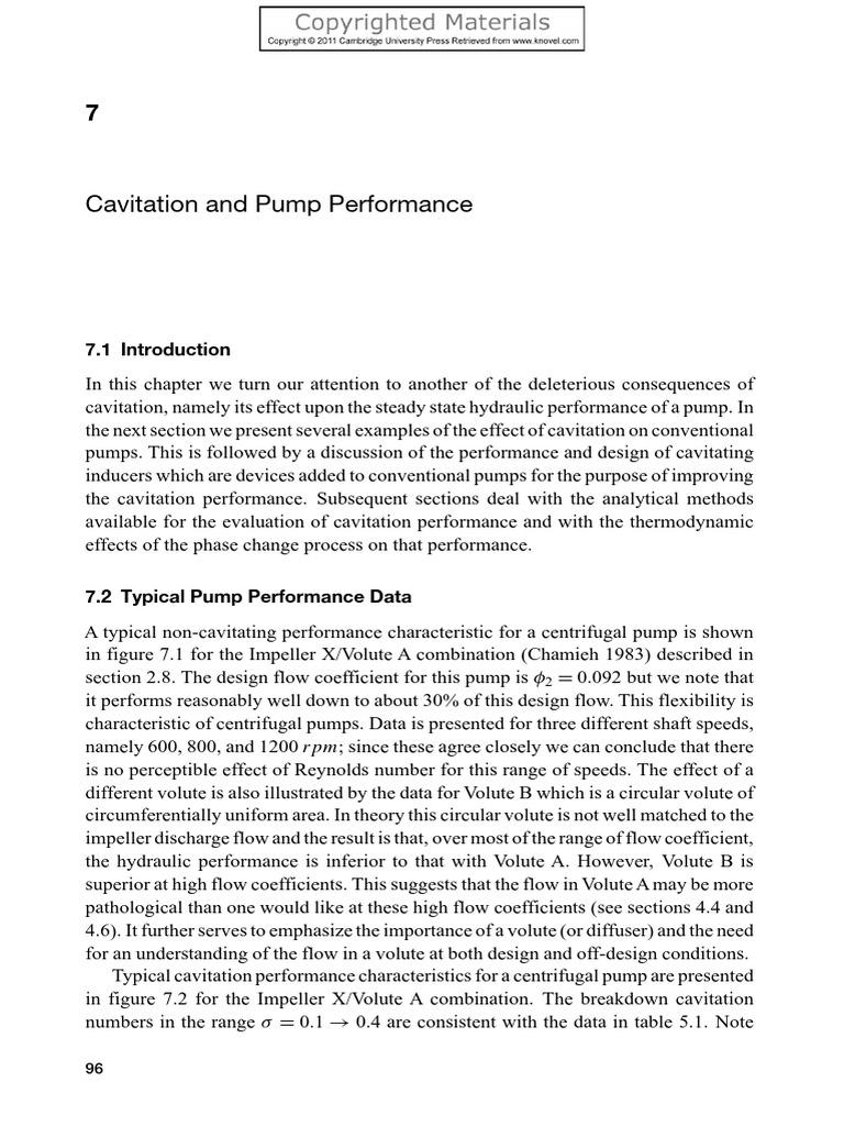 Cavitation Effects on Pump Performance | PDF | Pump | Fluid Dynamics