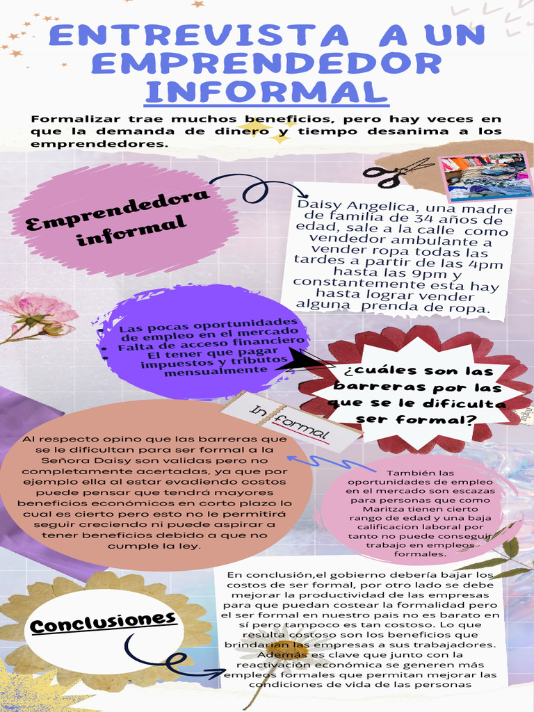 Infografía de Entrevista a Un Emprendedor Informal | PDF | Negocios ...
