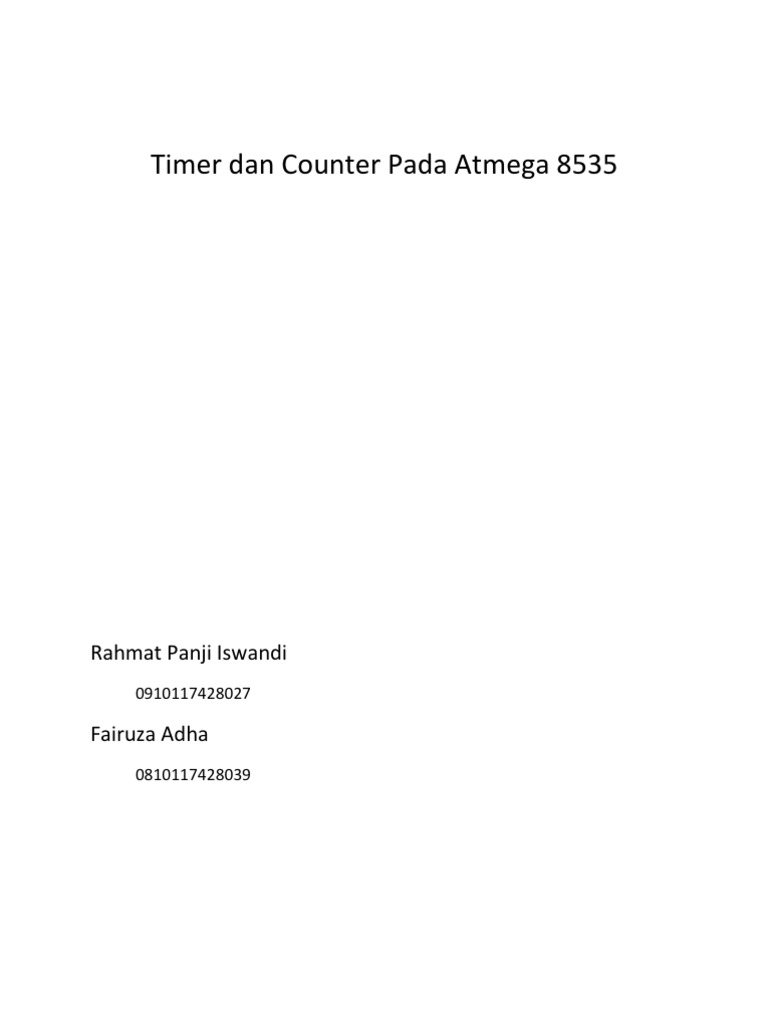Timer Dan Counter Pada Atmega 8535 | PDF | Metode & Bahan Ajar | Komputer