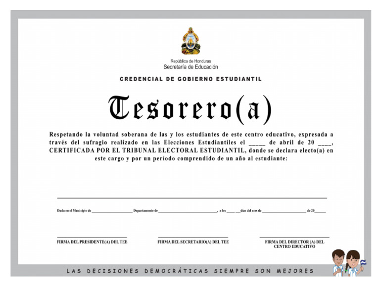 4 Credencial para Tesorero Electo | PDF