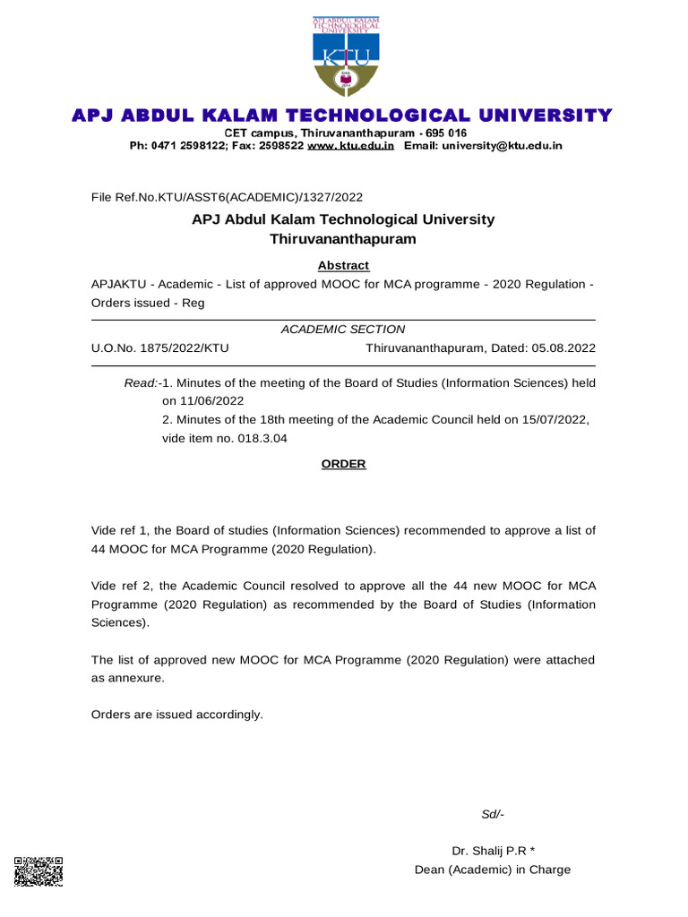 KTU Approved MOOC for MCA Program | PDF | Computing | Engineering
