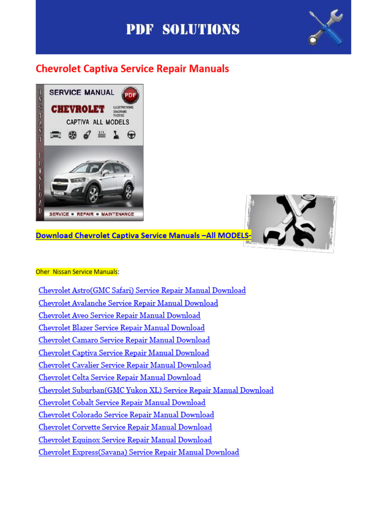 2014 Chevrolet Captiva Sport Fleet Owner's Manual intelligence overview