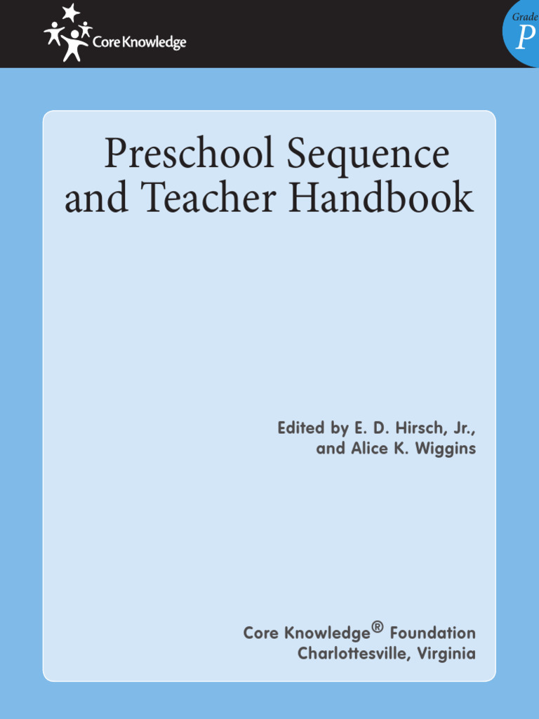 Preschool Teacher Handbook and Sequence Sample PDF Science Preschool