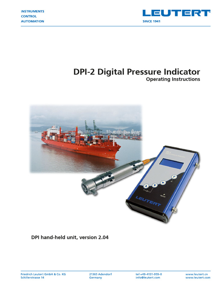 DPI-2 Digital Pressure Indicator Guide | PDF | Sensor