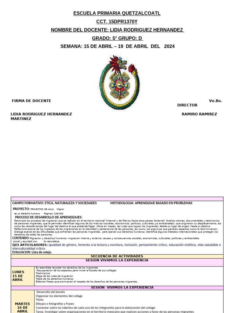 Proyecto de Aula sobre Migración y Derechos Humanos | PDF | Migración ...