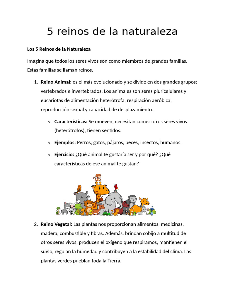 Los 5 Reinos de la Naturaleza | PDF | Plantas | Hongo
