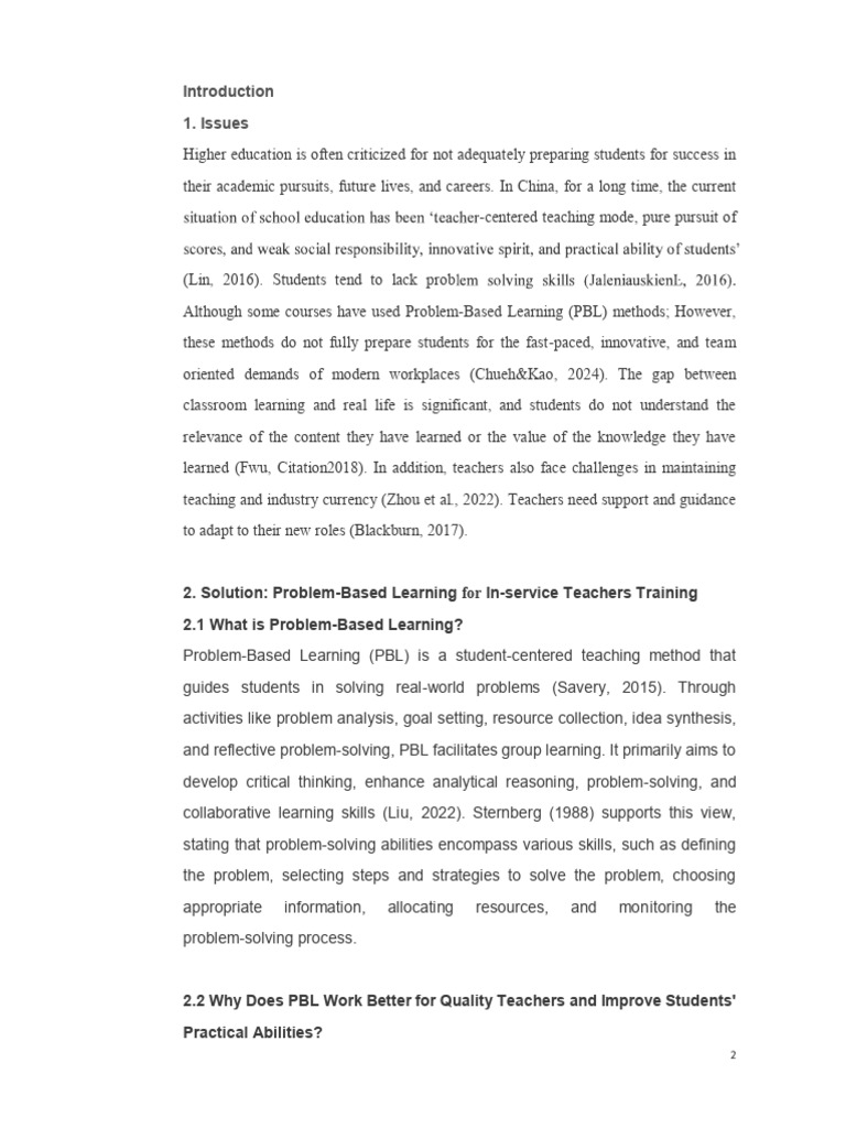 PBL for Chinese Teacher Training | PDF | Constructivism (Philosophy Of ...