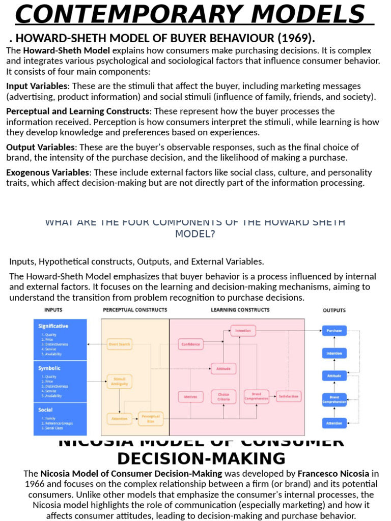 Contemporary Models | PDF | Consumer Behaviour | Behavior