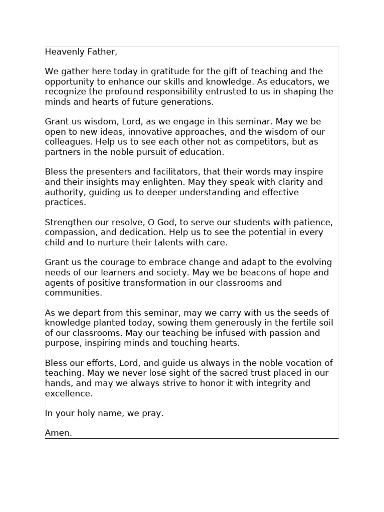Prayer Pdf