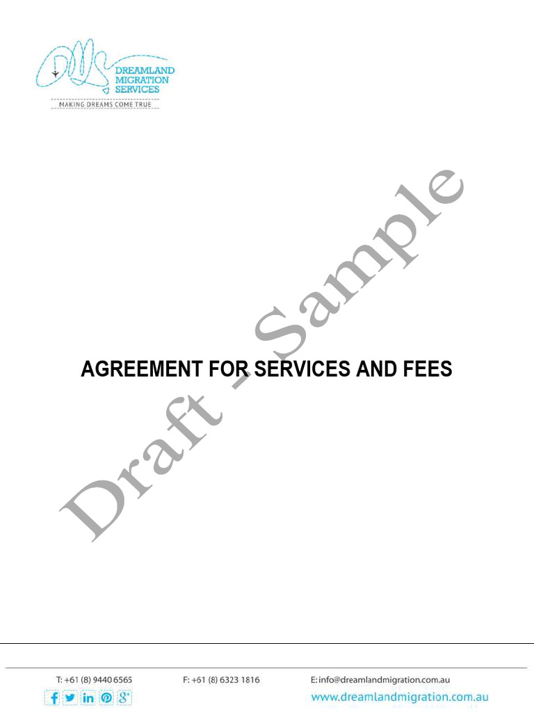 Agreement For Services and Fees Sample | PDF | Payments | Visa Inc.